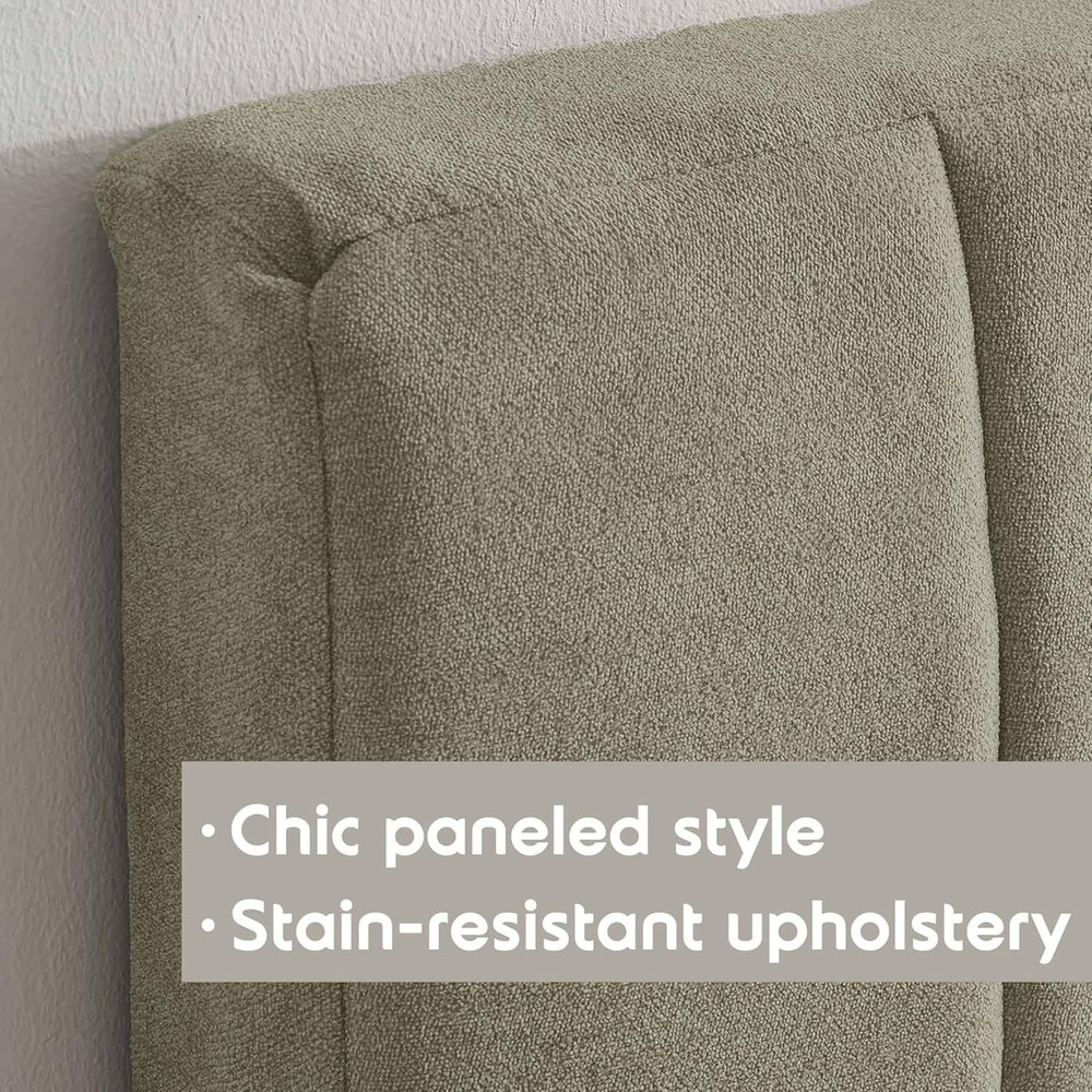 Chic Floating King Headboard - Eco-Friendly Olive Green with Easy Installation