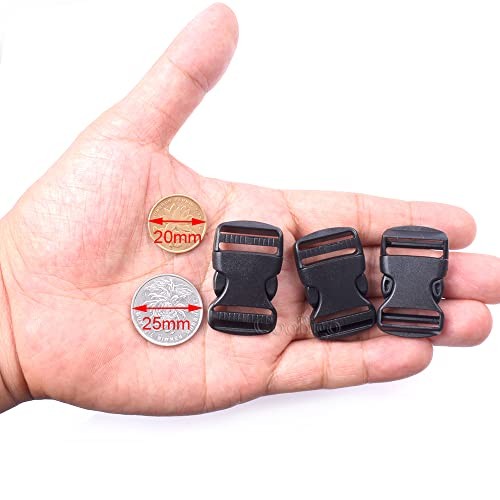 5 Pack 3/4" Side Release Buckle Dual Adjustable 5 Yards 3/4" Pp Strap