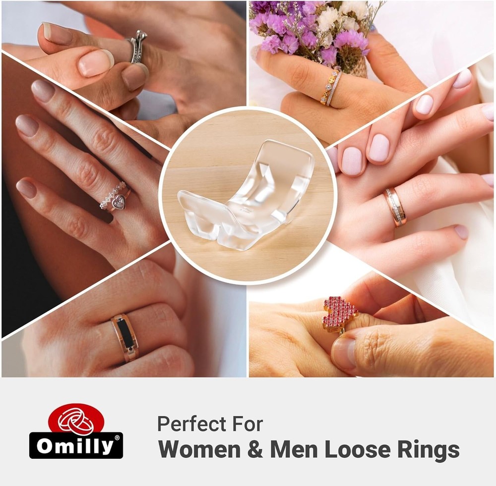 Omilly Ring Sizers for Loose Rings,8 Pack 8 Sizes Ring Guards,Silicone Ring S...