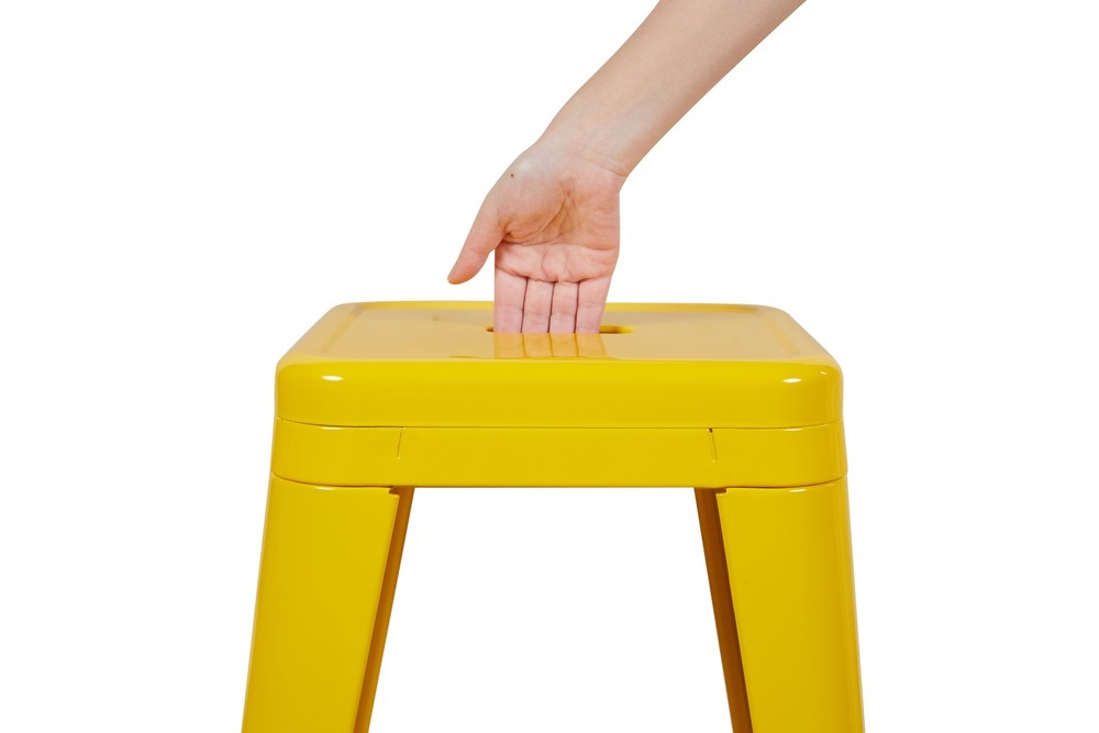 24 Inch Counter Height Stool, Backless Metal Bar Stools Set of 4, Non-Stackabl