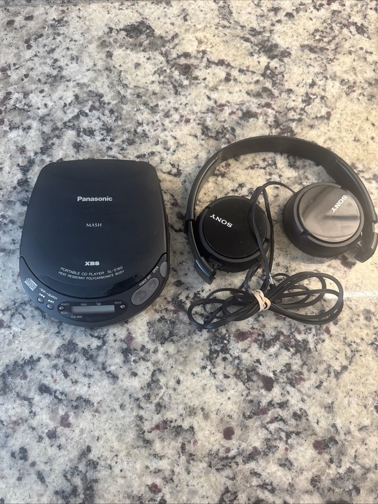 Panasonic SL-S138 Personal CD Player (Working) With Sony Headset.