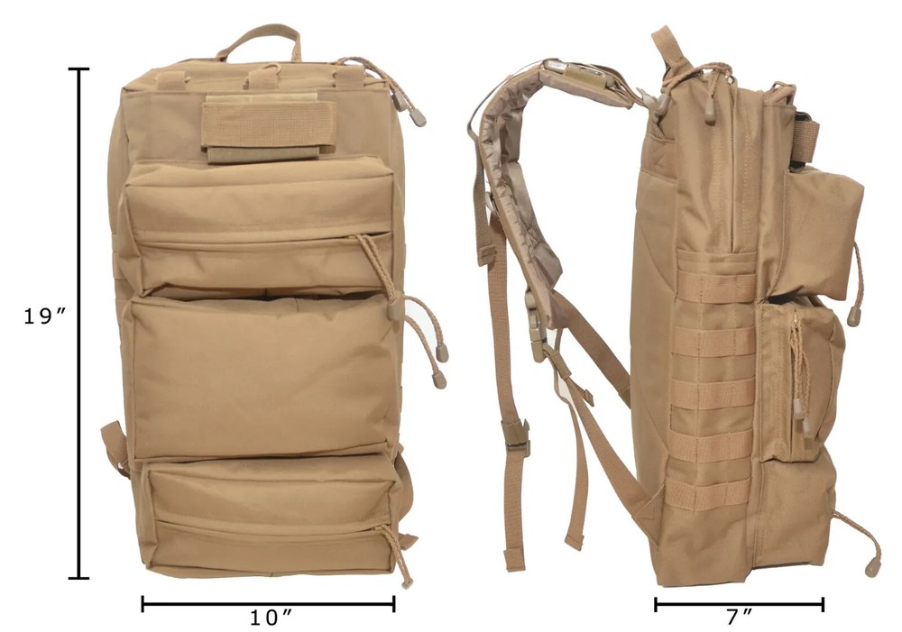 Tactical Backpack Range Bag, Magazine Holder, Hydration Bladder Outlet, Molle