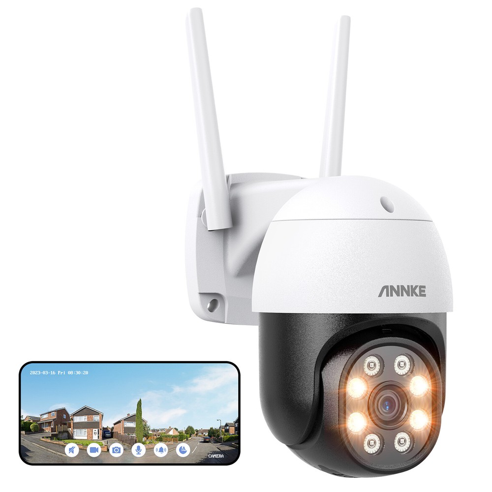 ANNKE 4MP Wireless PTZ Security Camera Auto Tracking Two Way Audio Color Night