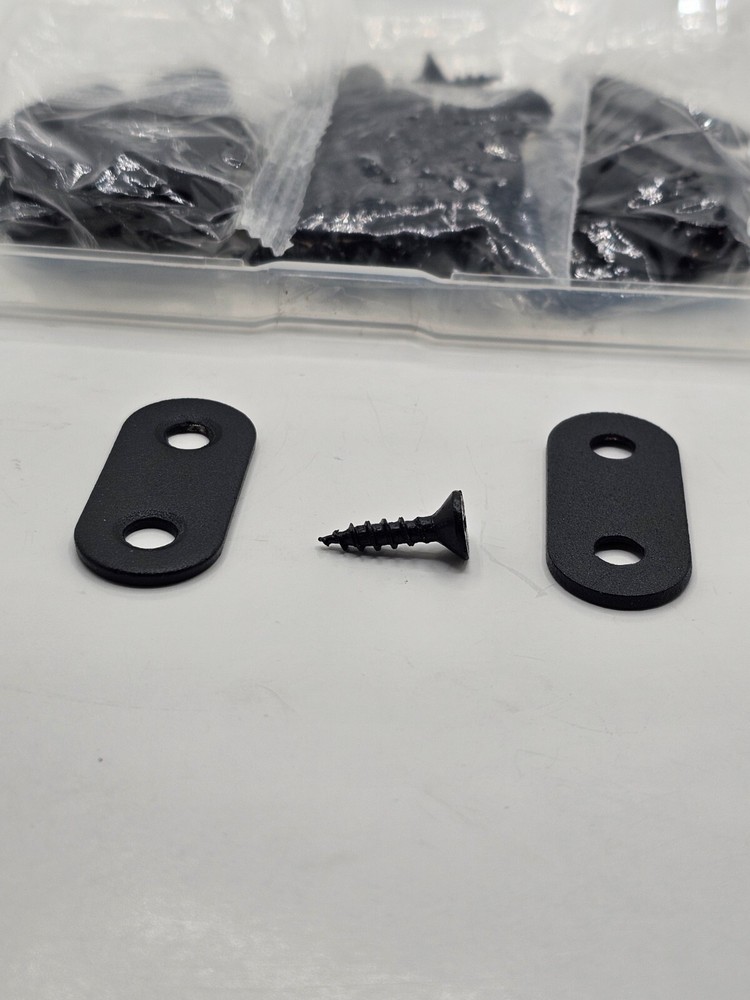(QTY 180) Flat Straight Brace With Screws/Black