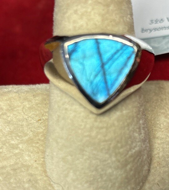 mens sterling silver ring Size 11 Labradorite