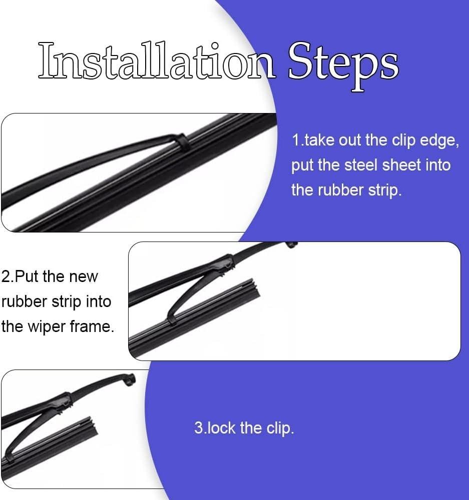 4pcs 28" Silicone Windshield Wiper Blade Refills Frameless Universal Fit