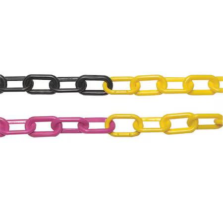 Plastic Chain, Black/Yellow, 100 Ft Length, Gloss, 50029-100