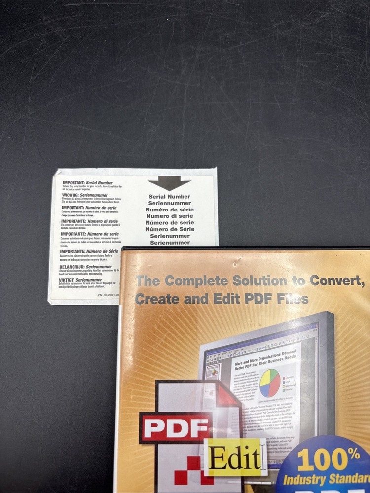 ScanSoft PDF Converter Professional 3 with Serial # Original Box & Manual