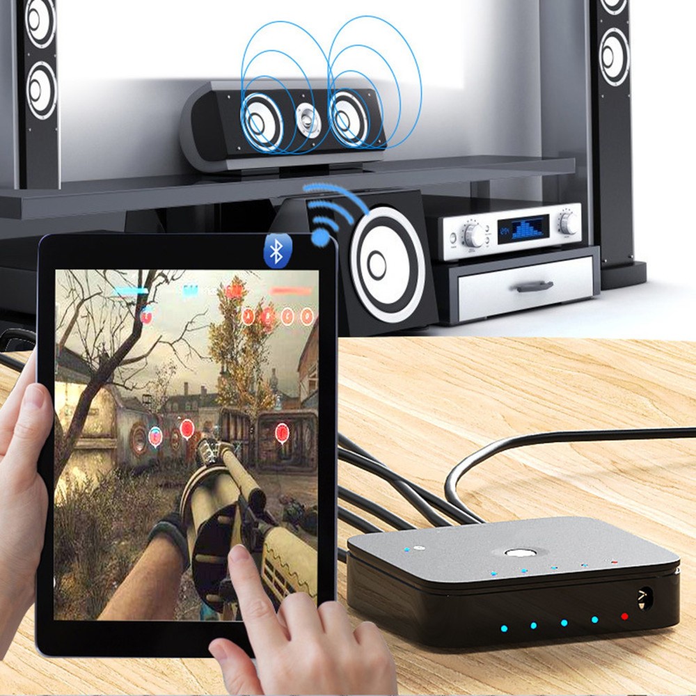 3.5mm Audio Adapter Switcher Laptop Remote Control Bluetooth Receiver Switch Box