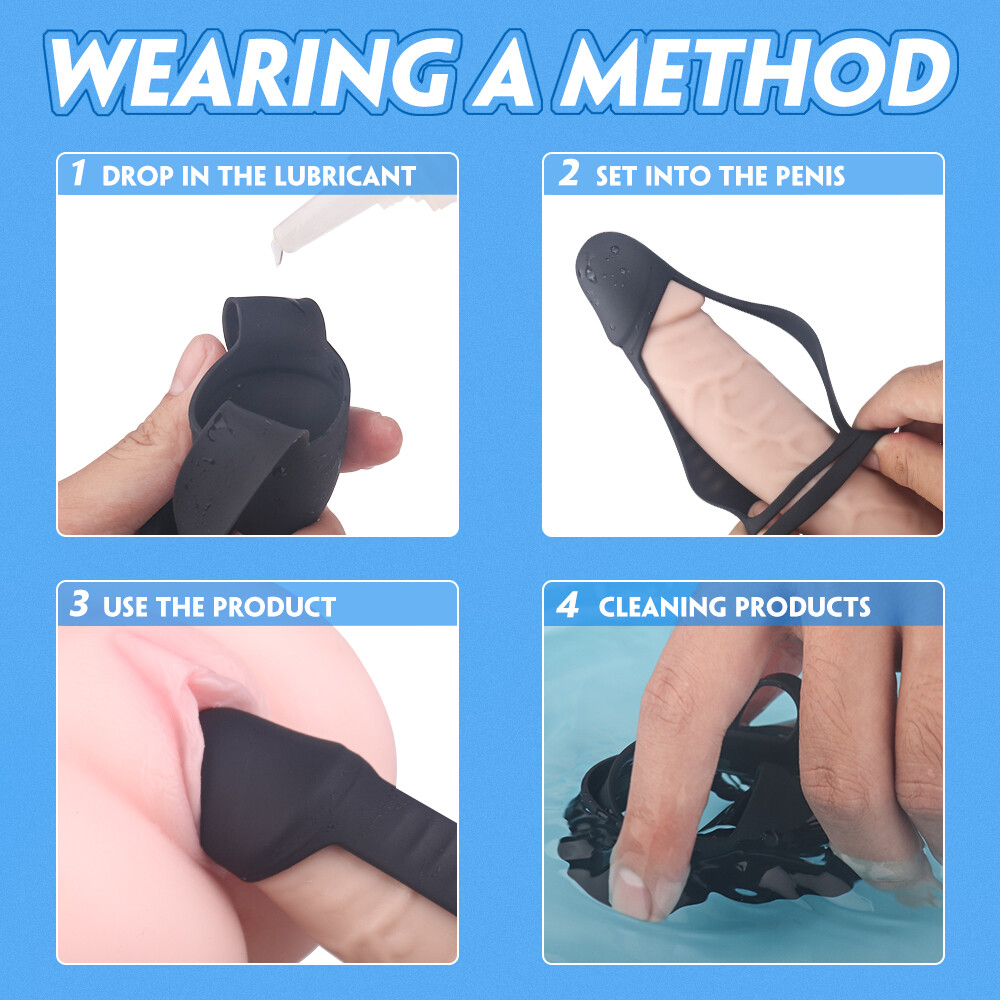 Penis Extender Enlarger Sleeve Ring Reusable Condom Delay Ejaculation for Men