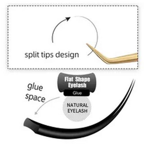 Ellipse Flat Eyelash Extension Shape Lashes Split Tips Matte Soft Gentle Natural