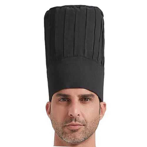 Chef Tall Hat Adjustable Elastic Kitchen Grill BBQ Cooking Chef Cap for Black
