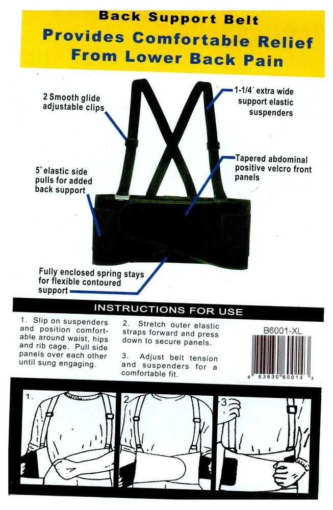 MultiSize High Quality Industrial Back Support Belt with Suspender Heavy Lifting