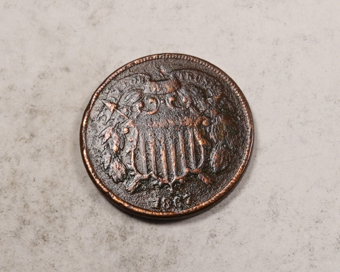 1867 Two Cent Coin (2 Cent 2C) * Extra Fine XF/EF (details) * XT338