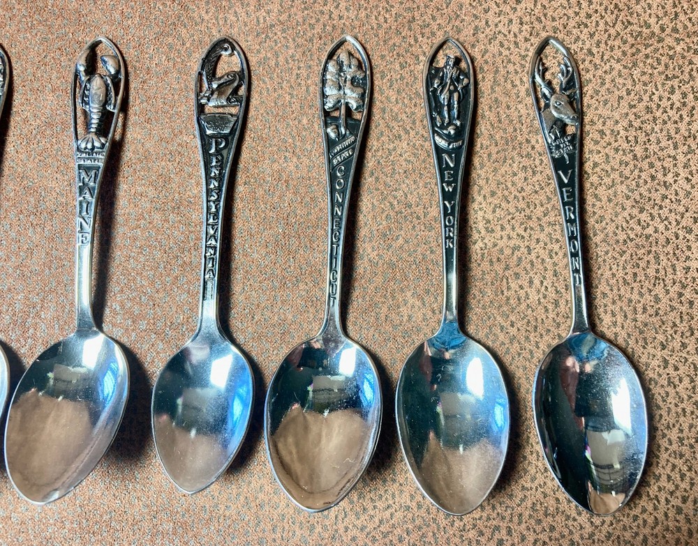 17 Stainless State Souvenir Spoons