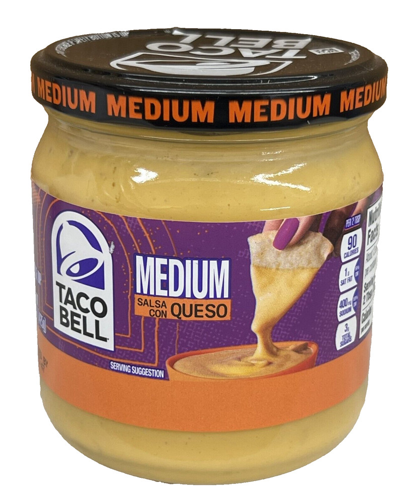 Taco Bell Medium Salsa Con Queso Dip 15 oz