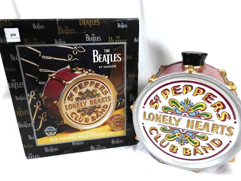 SGT. PEPPER'S DRUM Ceramic Cookie Jar by VANDOR, Hand-numbered.