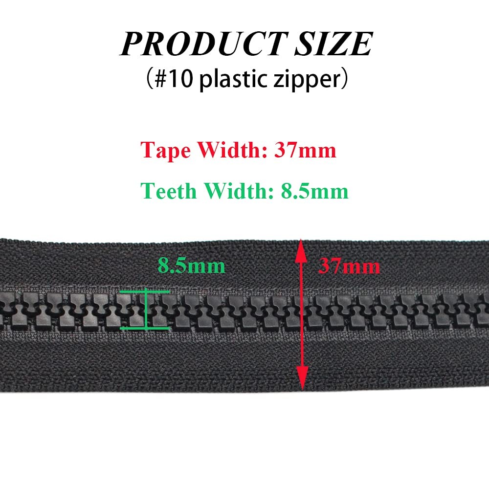 2PCS #10 25 Inch Separating Jacket Zippers for Sewing Coat Jacket Winter Coat...