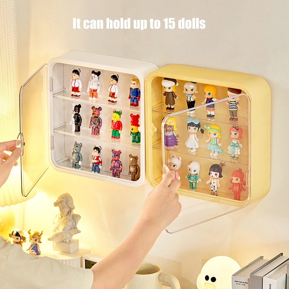 Wall Mount Display Case for Figures - Space Saving & 11x11x3in, Clear
