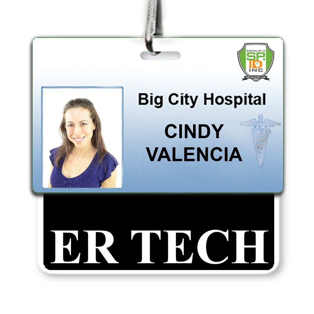 2 Pack - ER Tech Badge Buddy - 2 Sided Heavy Duty Horizontal ID Backer