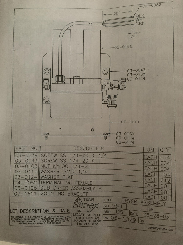 AIR COMPRESSOR WATER SEPARATOR AN DRYER