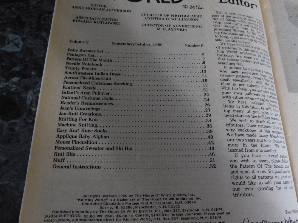 Knitting World Magazine October 1980