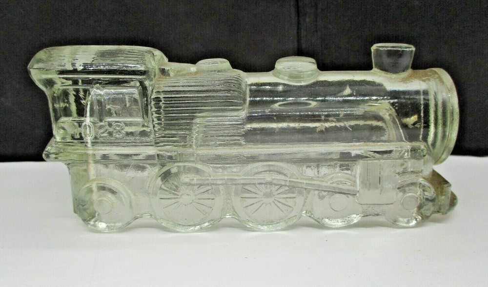 Vintage Glass Candy Container Train Locomotive