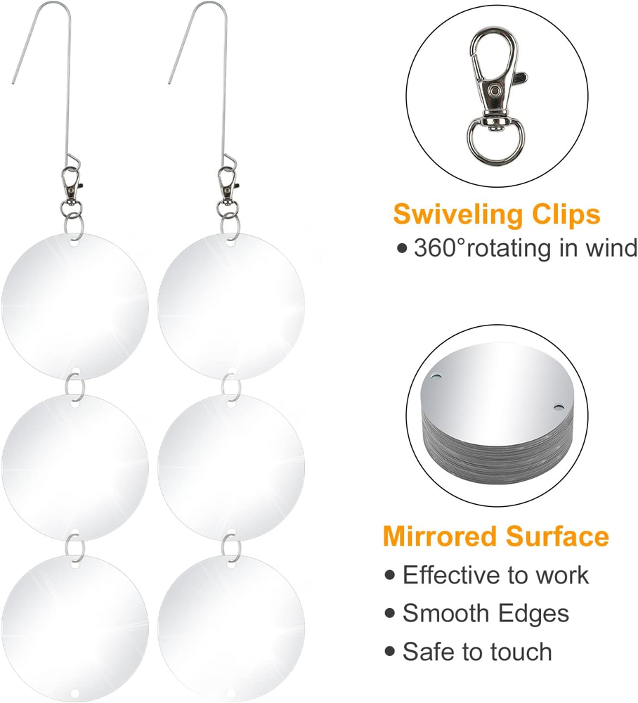 30 Pcs Bird Scare Discs -Highly Reflective Double-Sided Reflectors Upgraded Disc