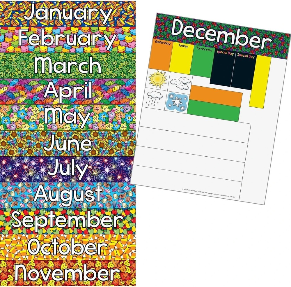 Educational Classroom Poster - Daily Calendar Display New