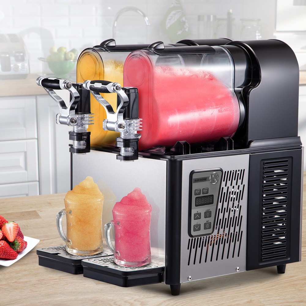 🔥VEVOR 3Lx2 Commercial Slush Machine Smoothie Maker Slush Drink Automatic Clean