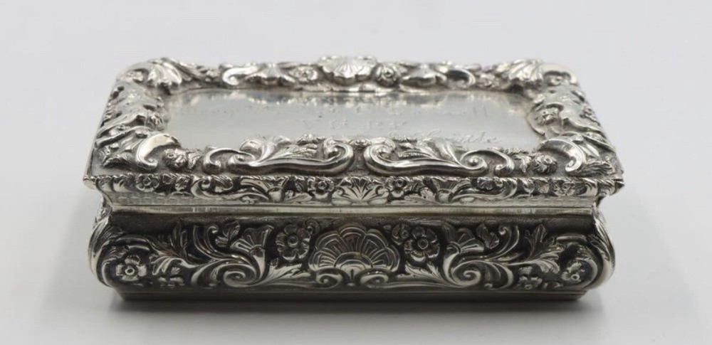 Nathanial Mills Birmingham Sterling Silver Snuff Box