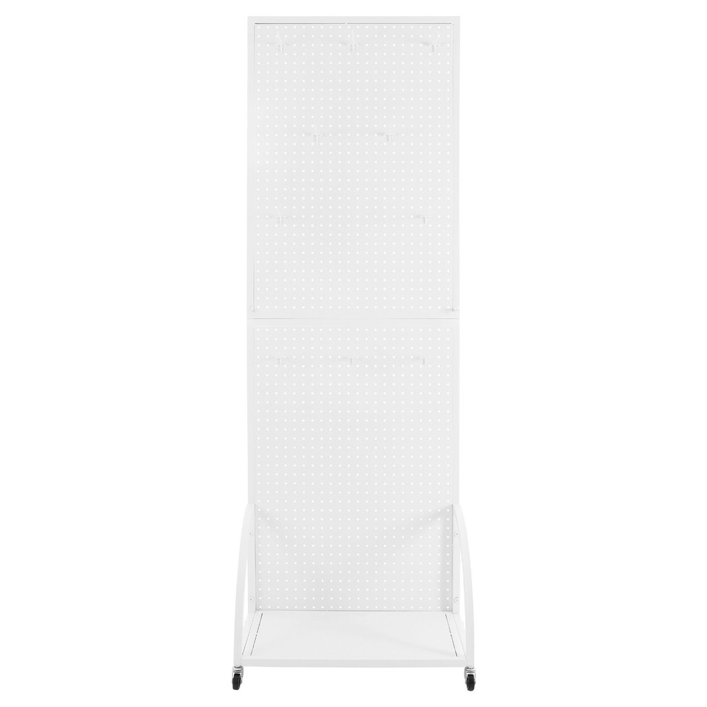 Merchandise Display Rack Retail Pegboard Rack White Iron Pegboard Display Stand