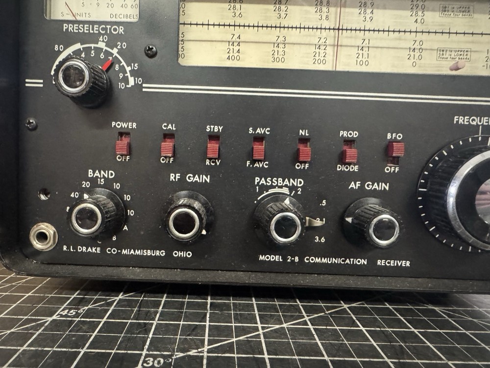 R.L. Drake Co. Model 2-B Vintage Communications Receiver – Untested