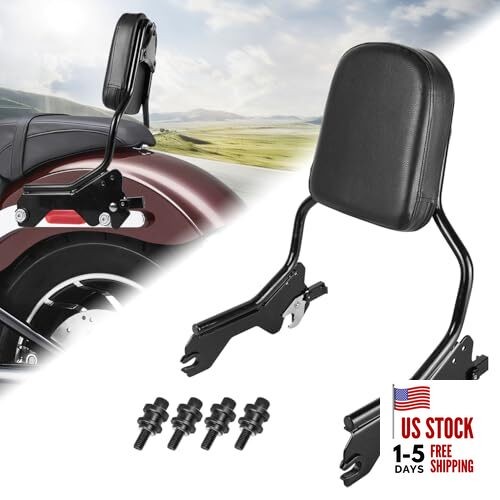 Upright Passenger Backrest Sissy Bar With Docking Hardware Kit Compatible