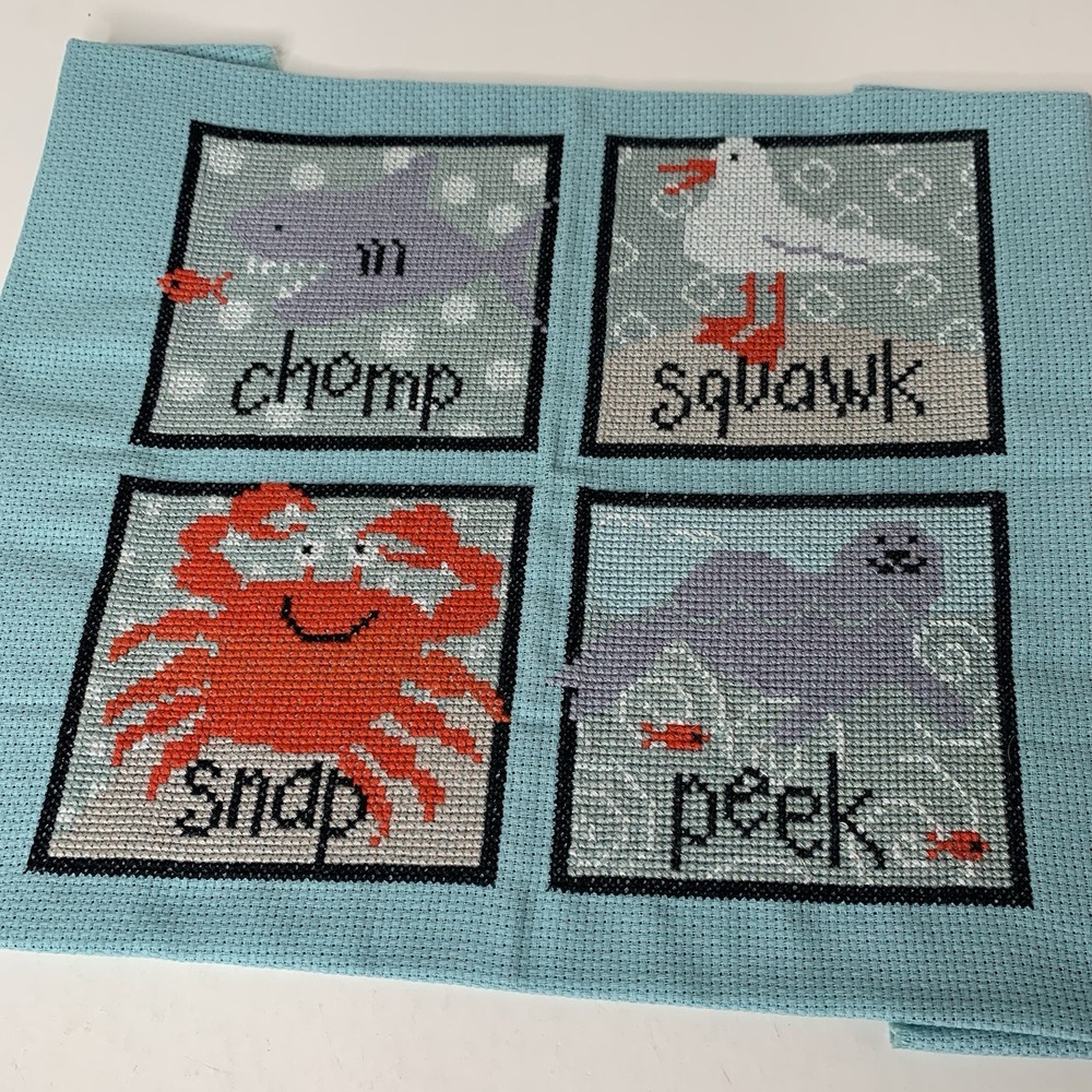 Imaginating Cross Stitch Completed & Pattern 3179K Sea Creature Squares
