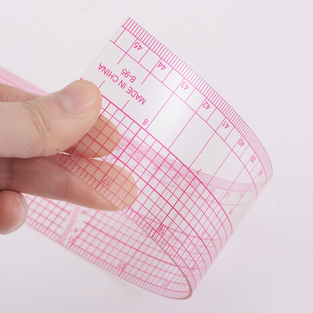 Styling Sewing French Curve Ruler, 45x5cm Clear Sewing Pattern Making Ruler