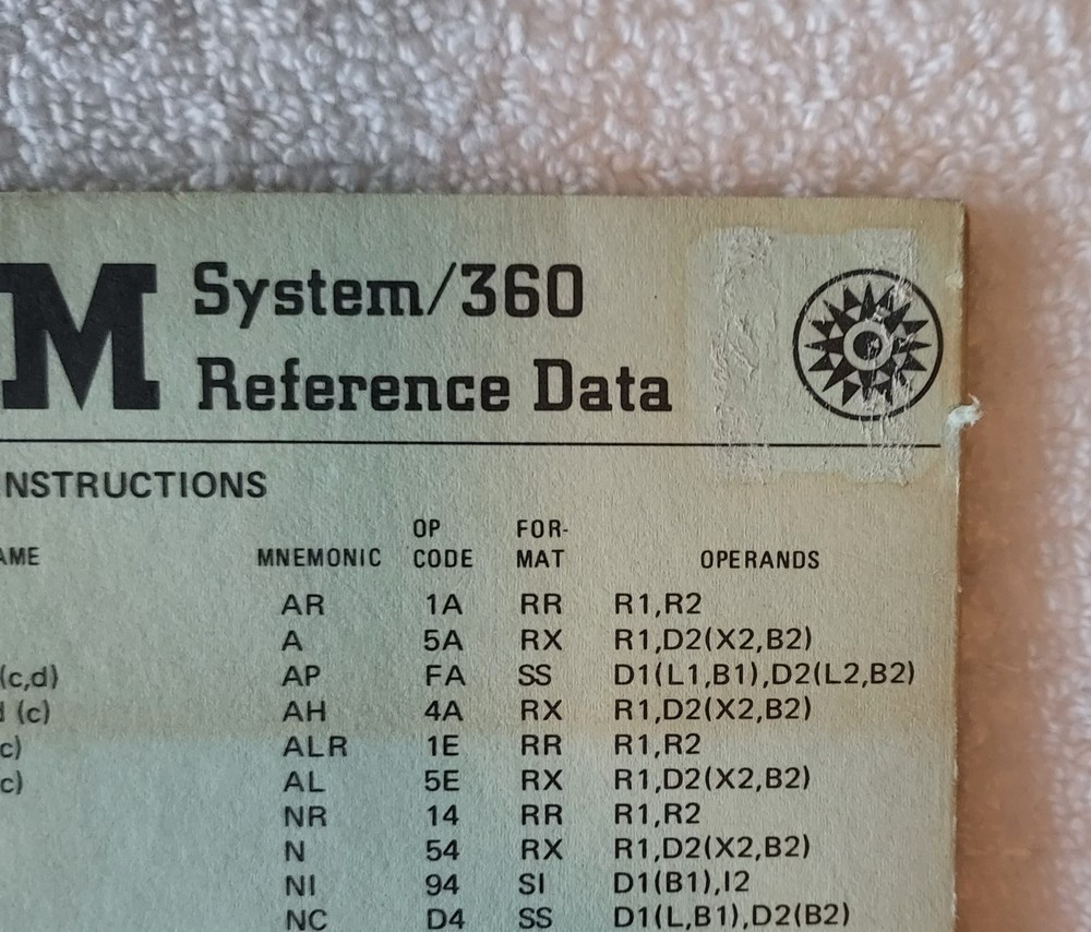 Vintage IBM System/360 (S/360) Reference Data - Multi-fold Brochure GX20-1703-9