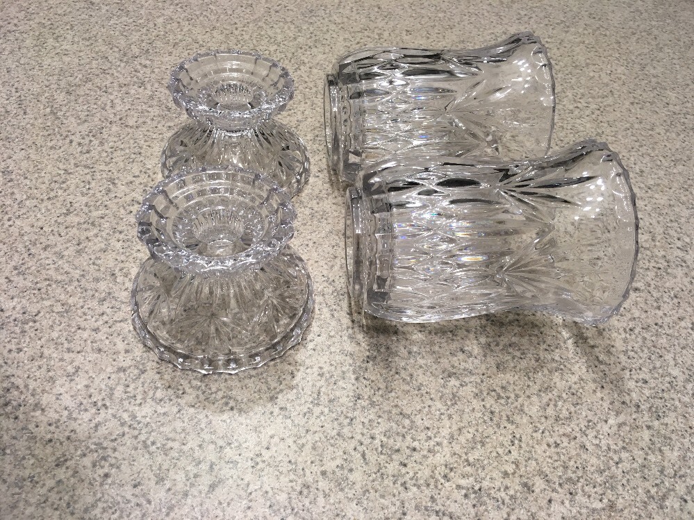 Princess House Candler Holders (4) Total Pieces