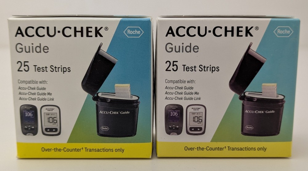 2 Accu-Chek Guide 25 Test Strips 6/26 & 8/26