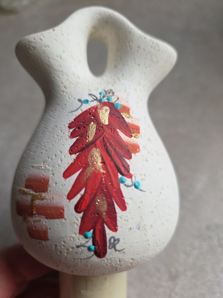 Southwest Christmas Night Light With Red Light On/Off Switch Ceramic