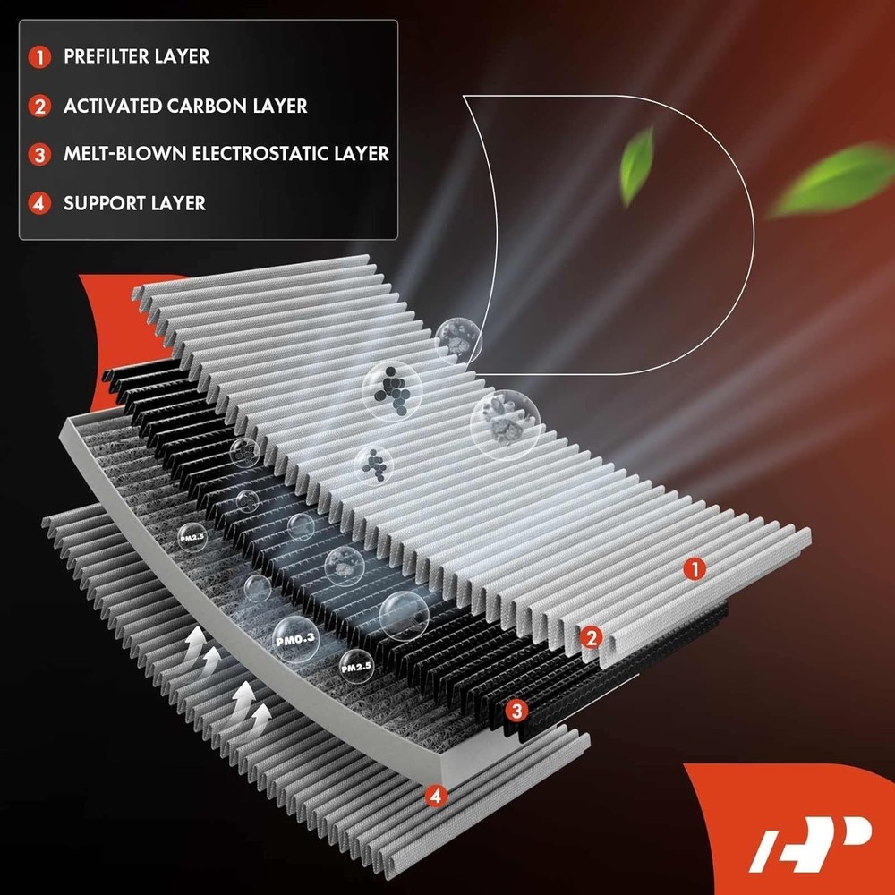 2-PC Cabin Air Filter with Activated Carbon Compatible with Jeep Models -