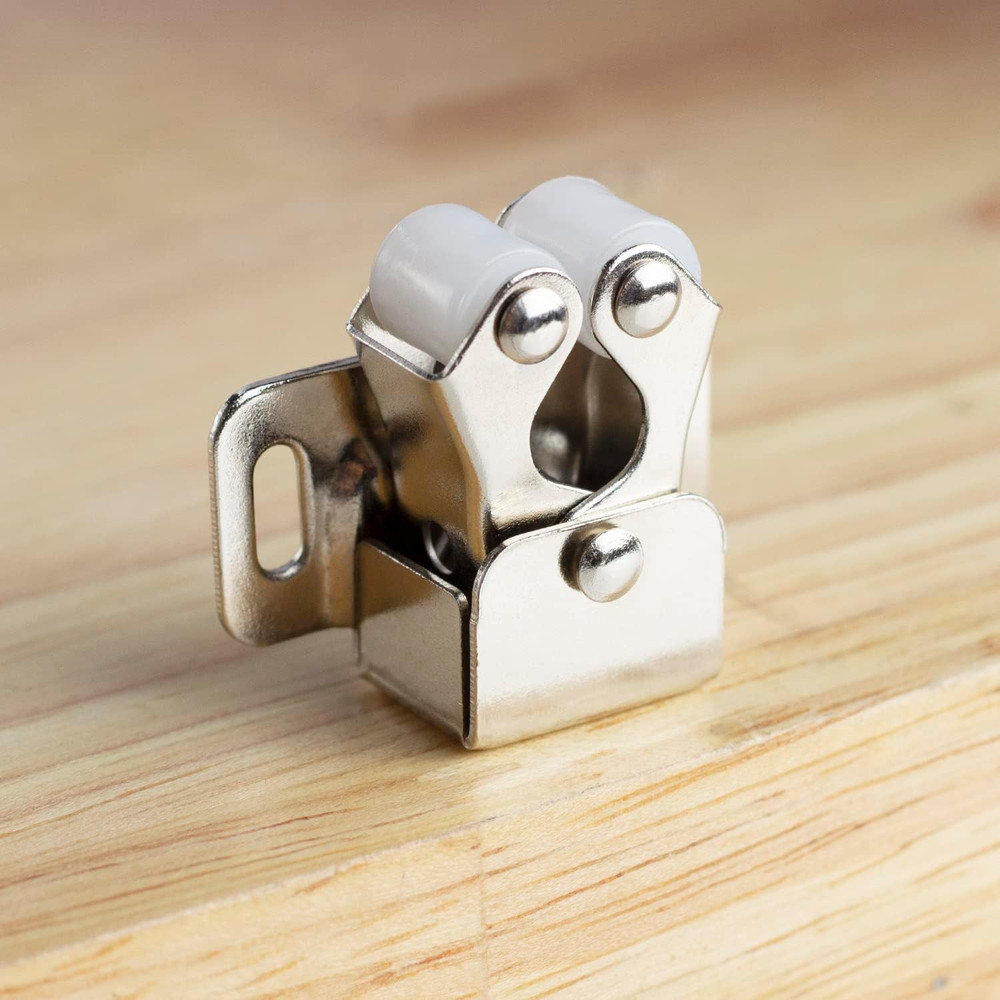 2 PCS Cabinet Latch Double Roller Catch Hardware for Cupboard Closet Cabinet Doo