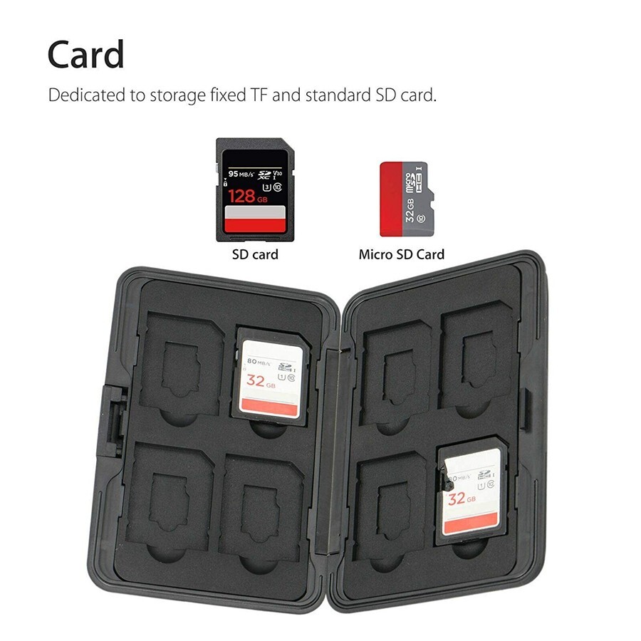 Silver SDXC Storage Aluminum Case Micro SD Cards Holder Case Memory Card Box 2PC