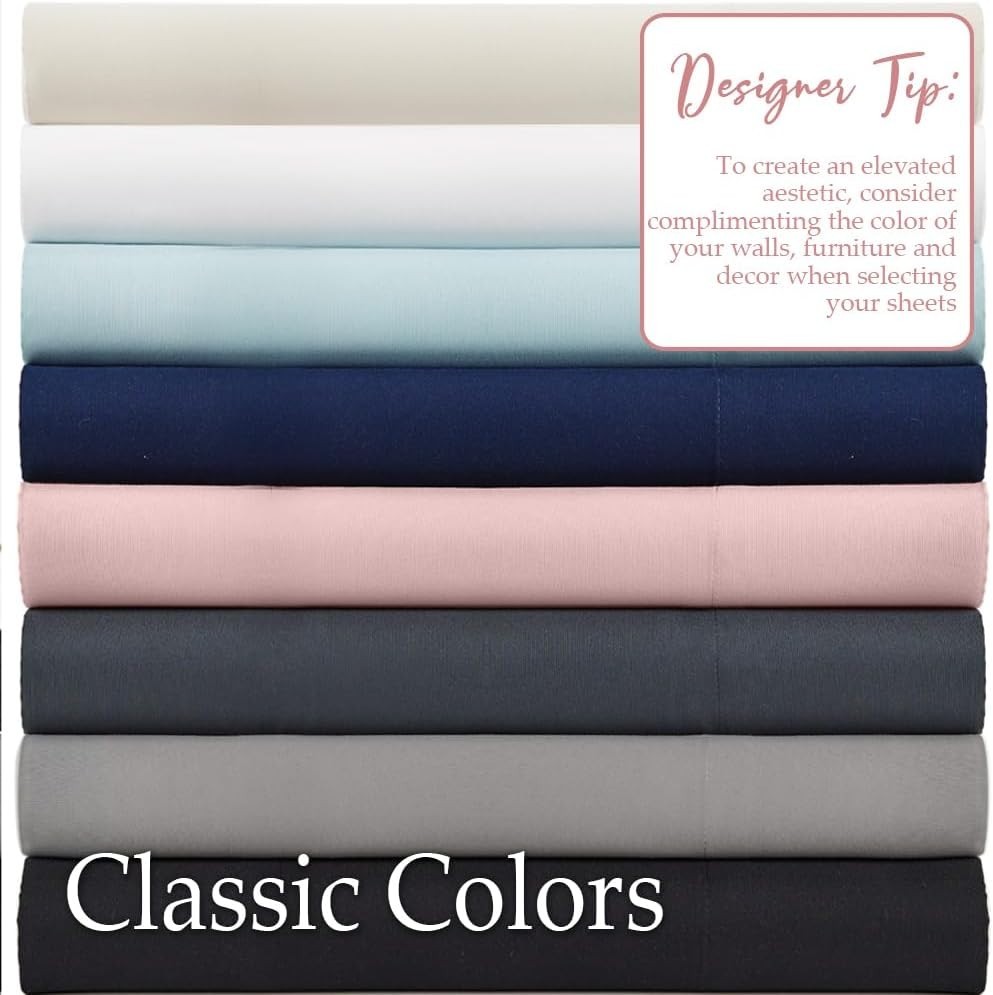 4-Piece King Bed Sheet Set - Extra Deep Pocket, Soft Microfiber, Fade Resistant