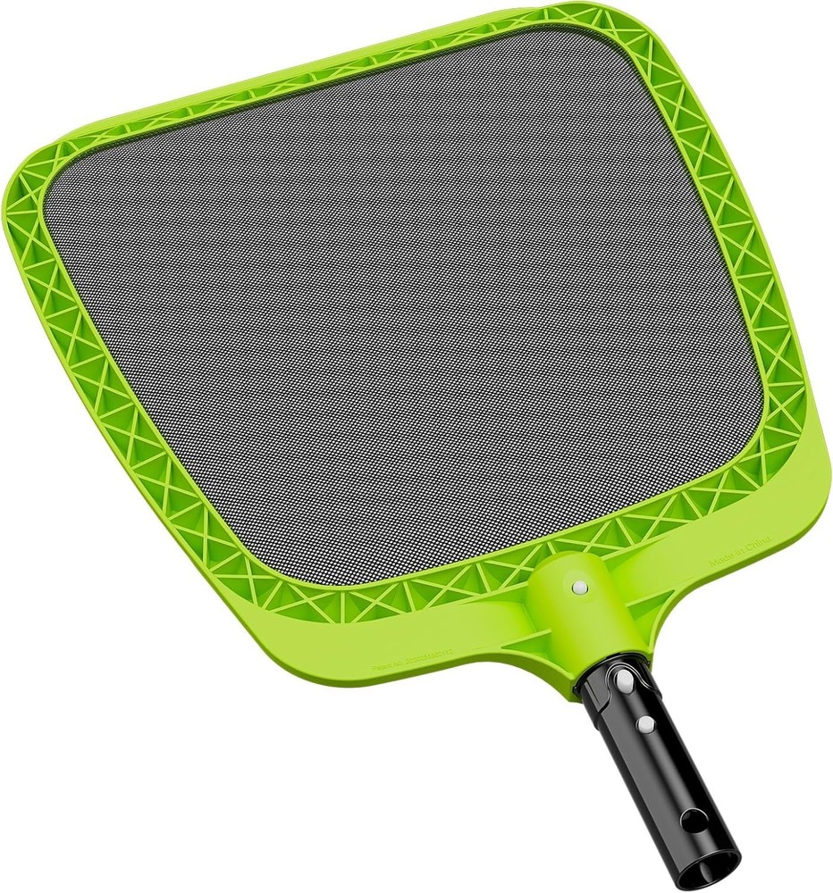Pool Skimmer Net - Professional Heavy Duty Reinforced Frame Nylon Flat Leaf Rake