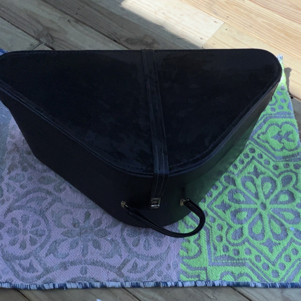 Black Leather Cymbal Case with Carry Handle, Divider, Fully Lined, Lock
