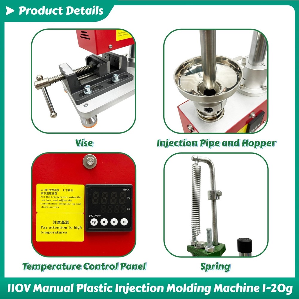 110V Manual Plastic Injection Machine Desktop Injection Molding Machine 1-20g