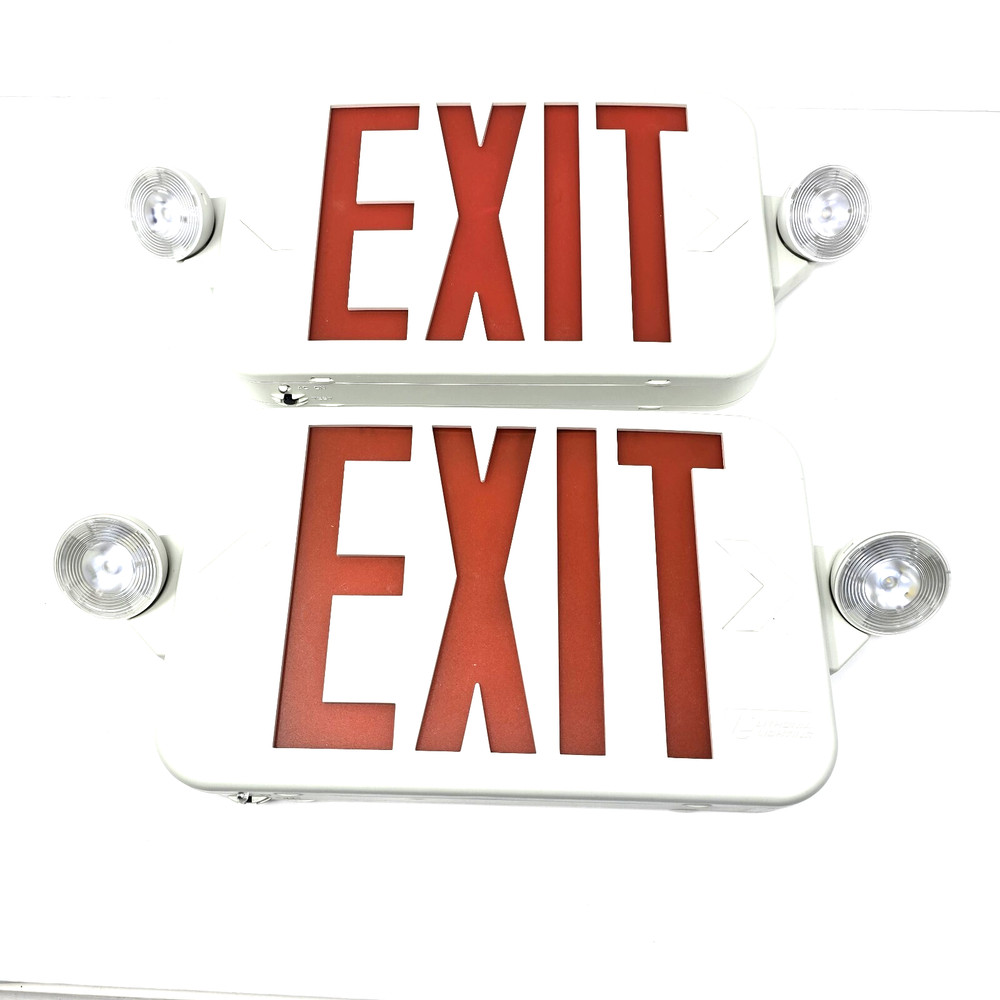 2 (two) Lithonia Lighting White Exit Signs