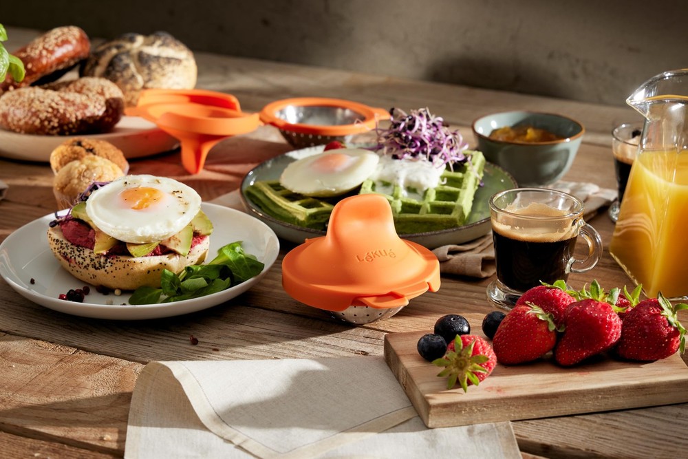 Poached Egg Maker Cooker Set Of 2 Orange Kitchen Tool Silicone Cup