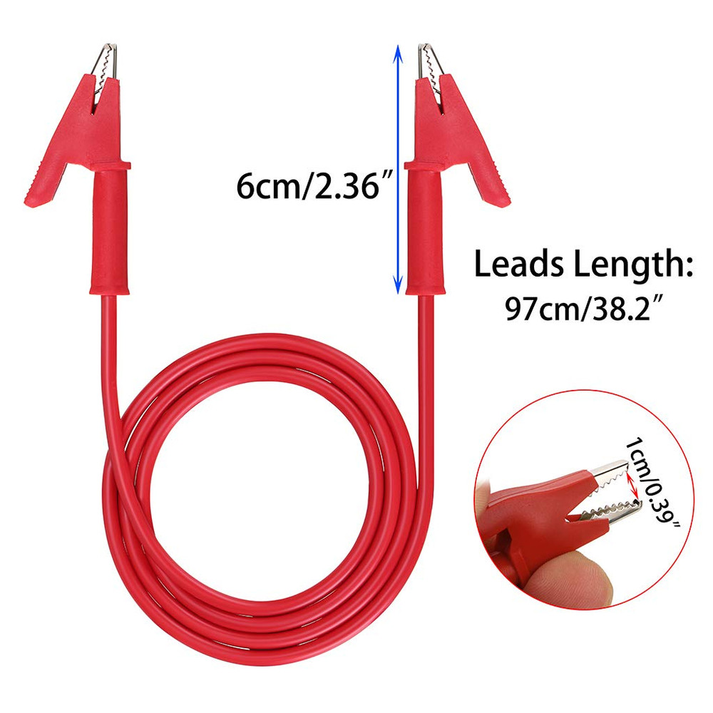 (5 Pack) Alligator Clips Test Leads With Insulators Clips Dual Ended